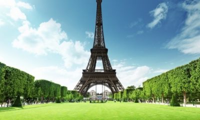 The Eiffel Tower in Paris, France on a bright and sunny day as the French government approves CBD research.