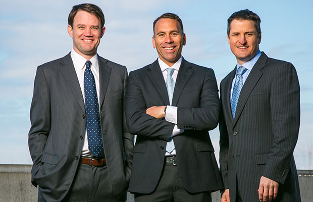 Group shot of 3 men in suits from Christian Groh of Privateer Holdings company, who believe in investing in the cannabis industry.