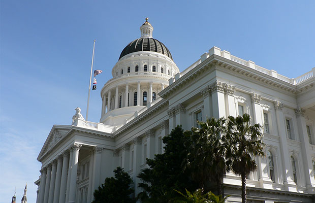 Ground view image of the capitol in California