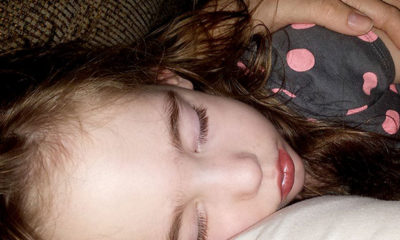 The daughter of Stephanie Williams asleep as the family prepares to move to Colorado where marijuana is legal