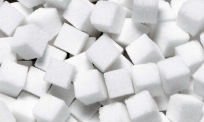 A pile of sugar cubes demonstrate that sugar is more dangerous than marijuana.