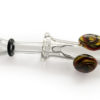 The Magnum Micro Slider, a unique glass pipe designed to reduce second-hand smoke and provide a clean smoke free of ash, on a white background.