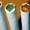 A joint between two tobacco rolls represents that teenagers using cannabis out perform those who use tobacco.