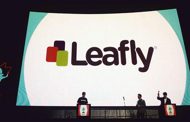 Leafly co-founder Christian Groh while accepting Geekwire’s App of the Year award on May 8.