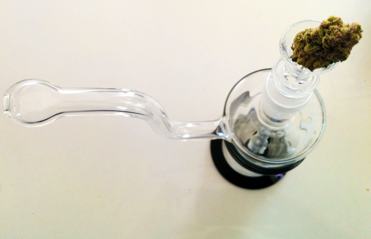 A topdown view of a unique pipe created by Sasquatch Glass.