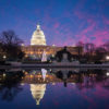 The sunsets on the U.S. Capitol in Washington D.C. as they decriminalize marijuana.