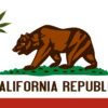 A modified California Republic flag sports a pot leaf as CA looks to legalize recreational marijuana.