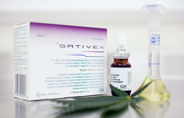 A box and bottle of Sativex, a medicated oral spray, stands proudly as Wales allows this product on the NHS.