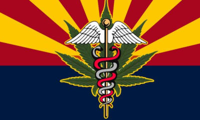 The Arizona state flag has been modified with a pot leaf in celebration on a new legalization bill.