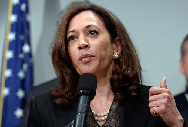 California Attorney General Kamala Harris speaks to her fellow employees about trusting their voters to make a decision on legal marijuana.