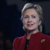 Hillary Clinton Wearing Red Jacket and Brooch