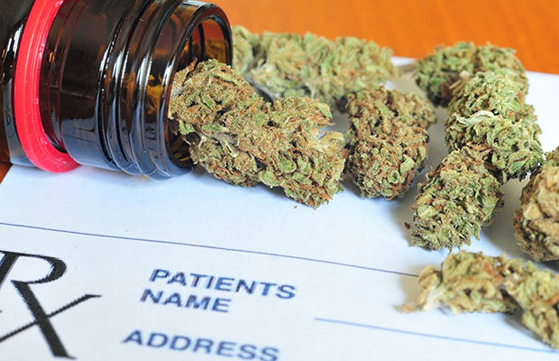 Medical Marijuana Buds on Prescription Pad
