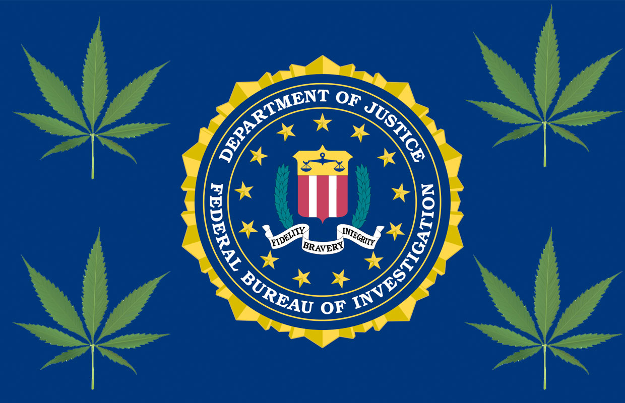 FBI Flag with Pot Leaves