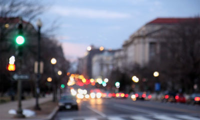 Rainy Street View of Washington D.C.