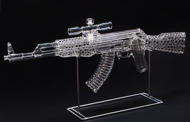 A Glass AK-47 On Display