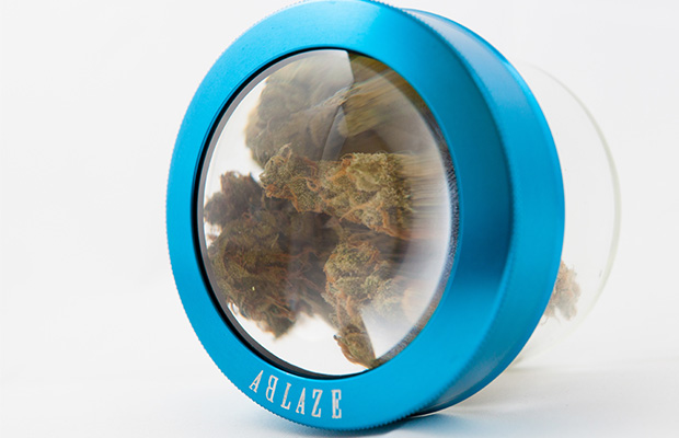 An Ablaze Jar With Weed Inside it from Top Down