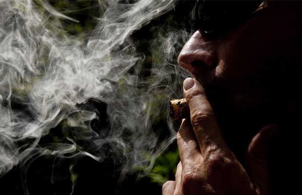 Man Smoking Joint