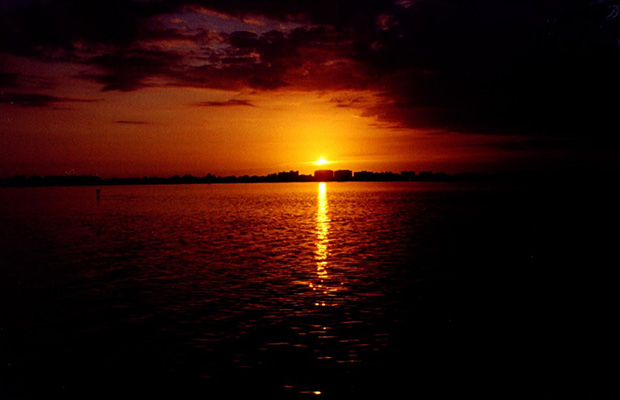 Sun Sets Over the Water in Florida