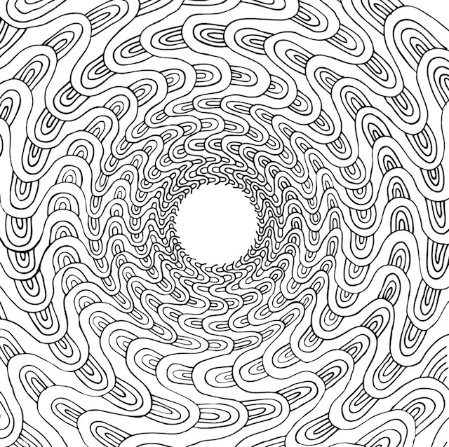 A squiggly line tunnel from the stoner's coloring book