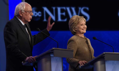 Bernie stands next to Hillary Clinton as he endorses her as the democrats choice for presidential candidate, he hopes that she will carry the democrat's decision to support marijuana leagalization