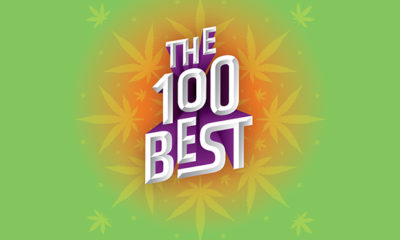 A Graphic saying "The 100 Best" heads the list of Cannabis Now's best dispensaries.