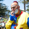 clown smoking cannabis