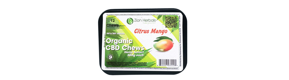 Zion Herbals Citrus Mango Organic CBD Chews 