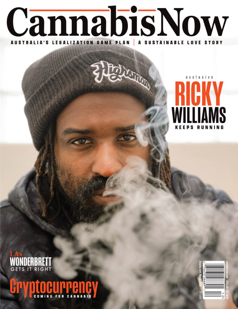 Ricky Williams on the cover of Cannabis Now