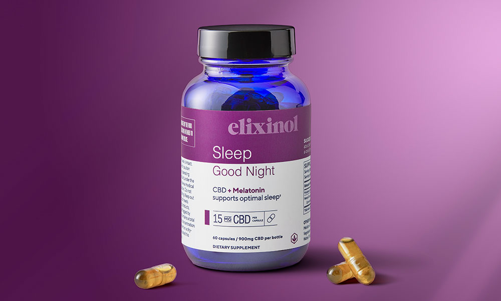 Elixinol CBD Sleep Good Night Capsules with lipsome technology