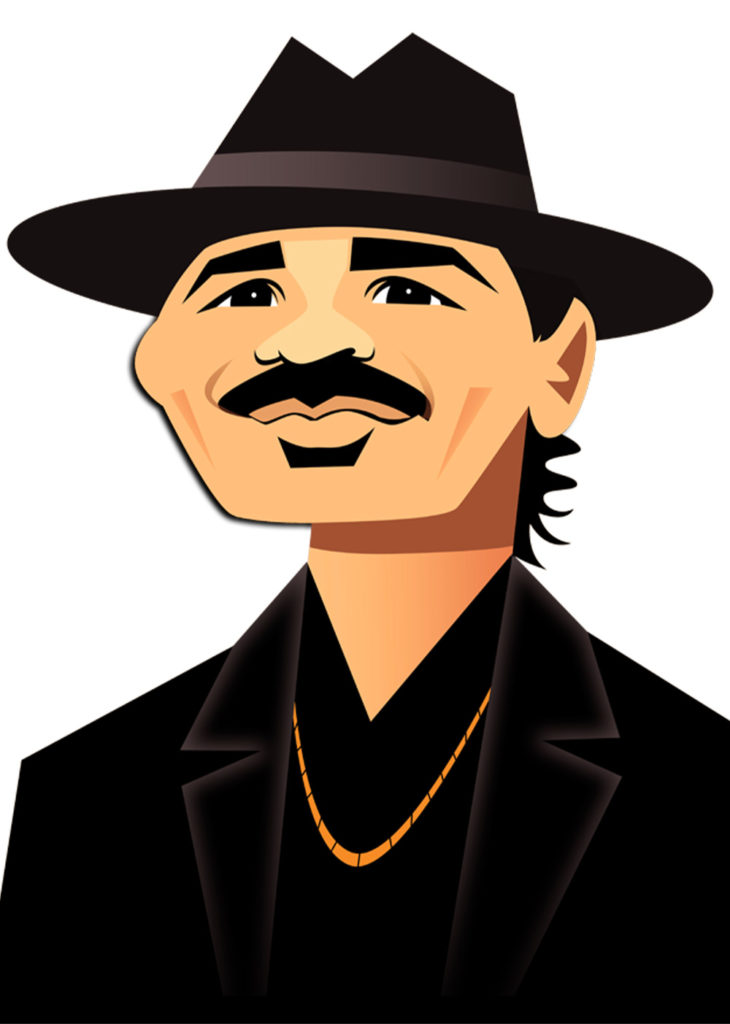 Carlos Santana illustration by Robert Risko