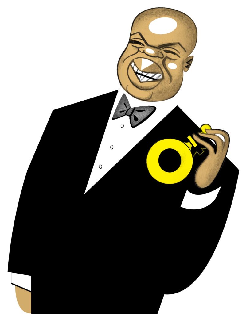 Louis Armstrong illustration by Robert Risko