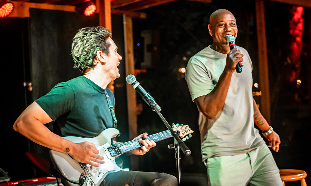 John Mayer and Dave Chapelle perform at Pine Creek Lodge