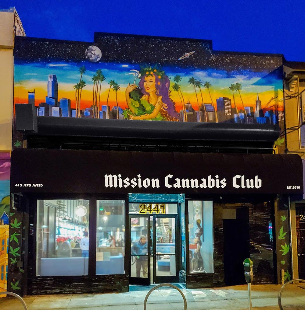Mission Cannabis Club Dispensary exterior Mural