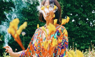 smoking cannabis in a field